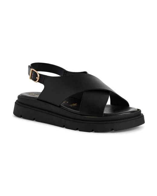 Tamaris Black Flat Sandals