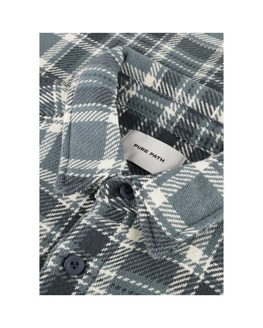 Pure Path Jassen ,Blauw ,Blauw Regular Fit Overshirt Voor Mannen in het Gray voor heren