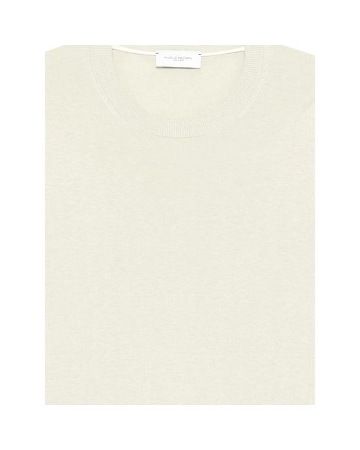 Paolo Pecora White Round-Neck Knitwear for men