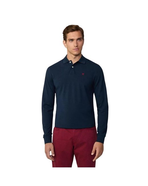 Hackett Tops ,Blauw ,Long Sleeve Shirt in het Blue voor heren