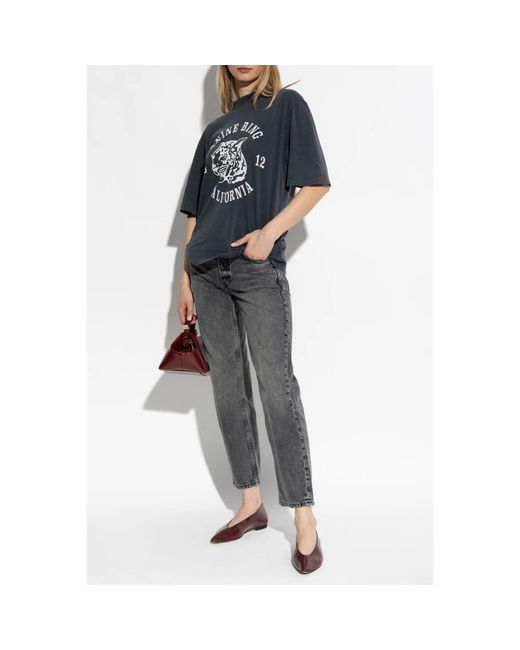 Anine Bing Gray Straight Fit Jeans