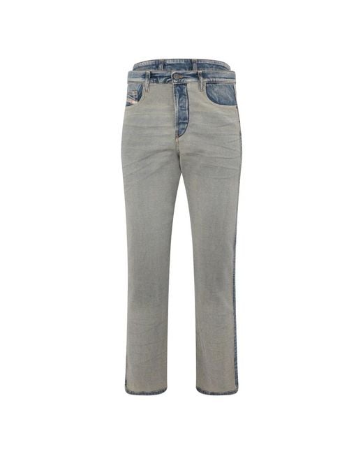 DIESEL Gray Straight Jeans for men