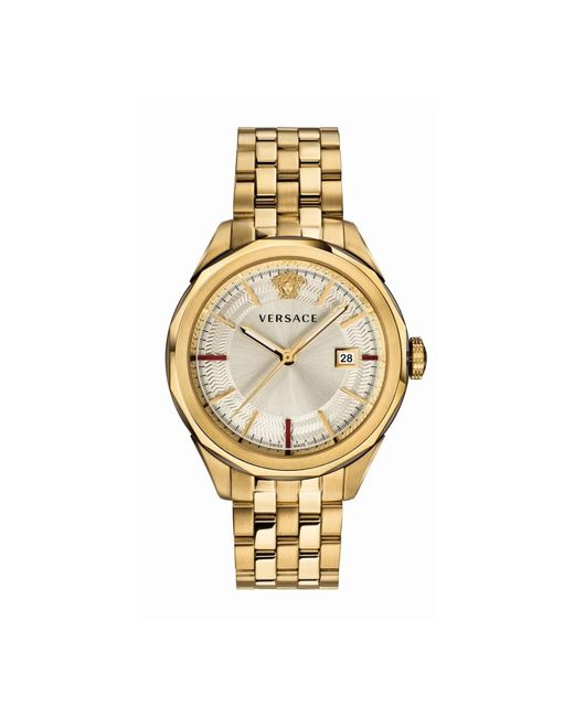 Versace Glaze datum fenster edelstahl armbanduhr in Metallic für Herren