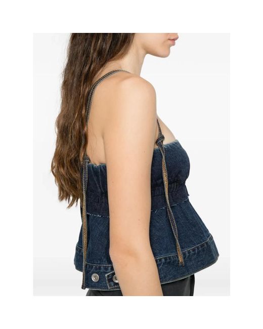 Sacai Blue Sleeveless Tops