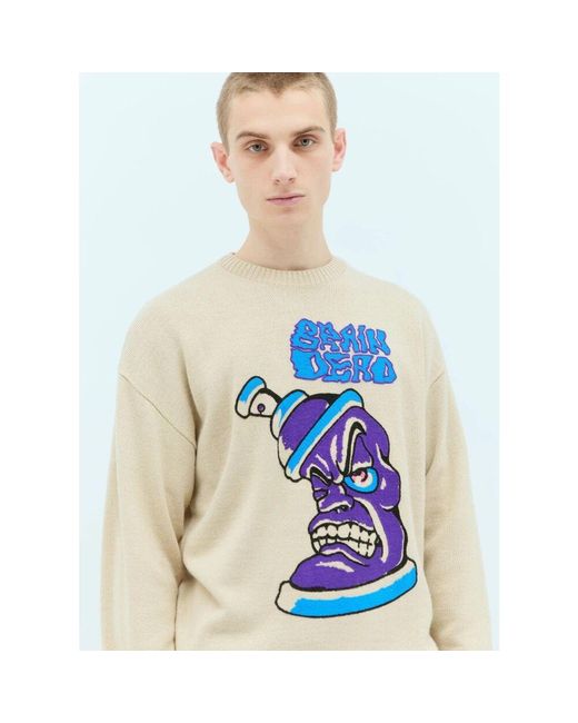 Brain Dead Grafikdruck strickpullover in Blue für Herren