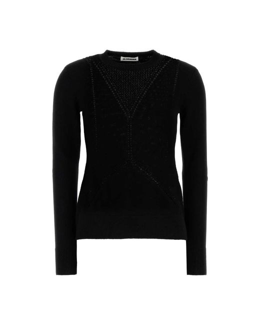 Round-Neck Knitwear di Jil Sander in Black