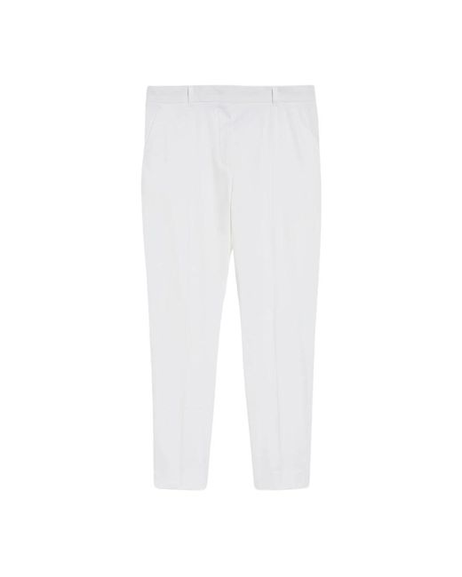 Slim-Fit Trousers Max Mara de color White