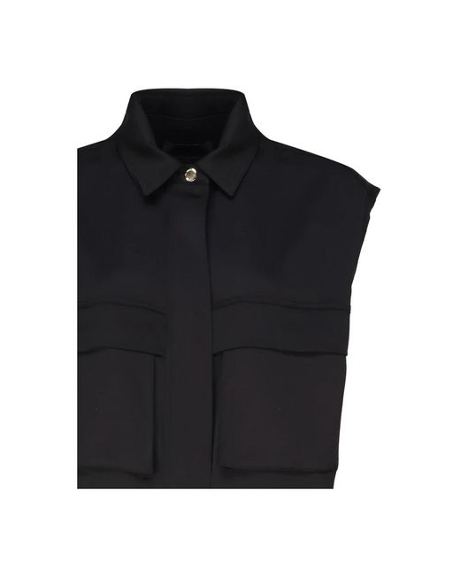 Pinko Black Schwarzer polyester pullover reißverschluss kordel