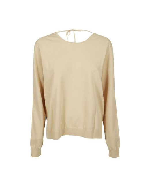 Round-Neck Knitwear di Aspesi in Natural