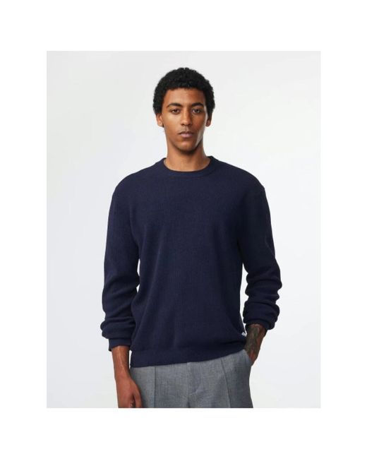 NN07 Blue Round-Neck Knitwear for men