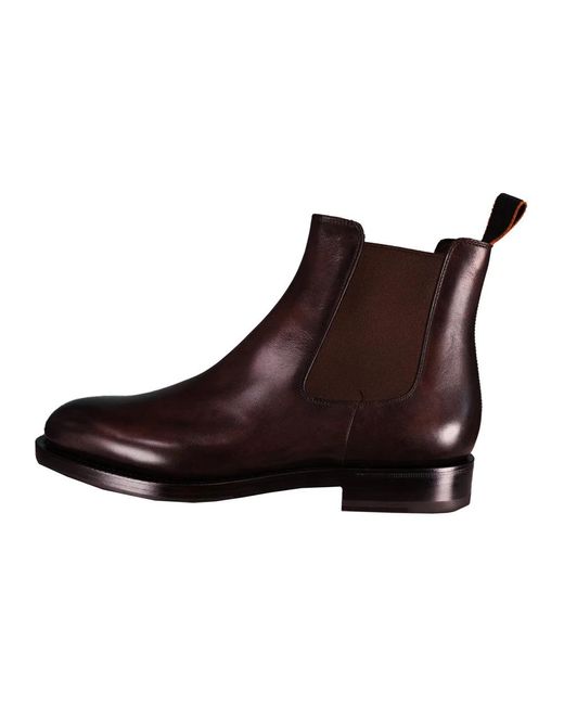 Santoni Brown Chelsea Boots for men