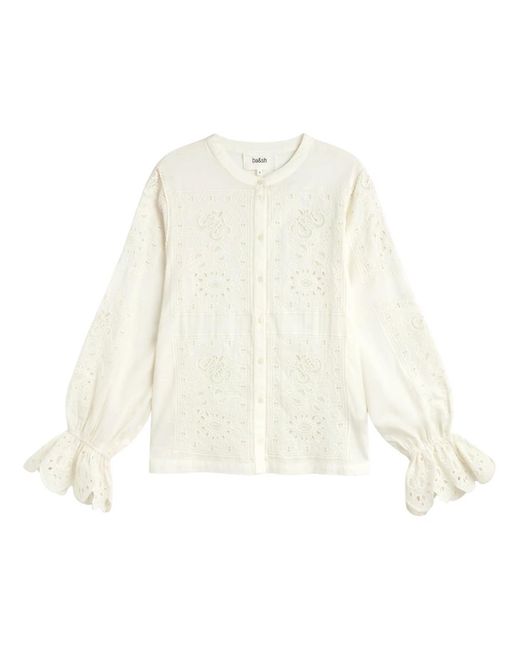 Ba&sh White Romantische Rüschenbluse