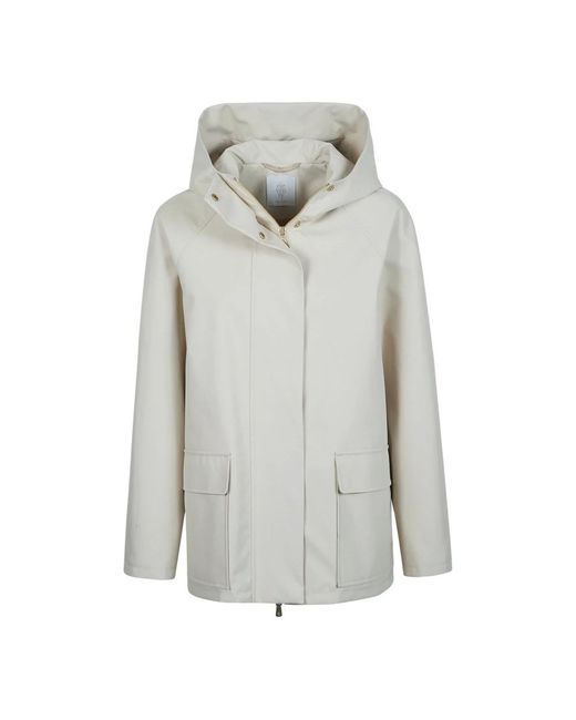 Eleventy Jassen ,Katoen Hooded Caban in het Gray