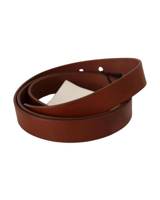 CoSTUME NATIONAL Brown Brauner Ledergürtel Mit Silberner Schnalle