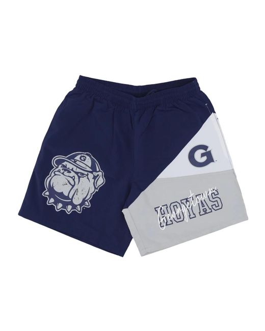 Mitchell & Ness Korte Broeken ,Blauw ,Polyester Georgetown Hoyas Vintage Logo Shorts in het Blue voor heren