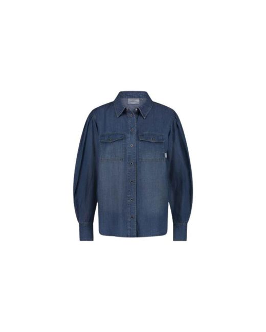 FABIENNE CHAPOT Blue Herzknopfbluse
