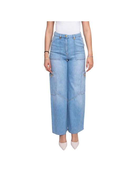 Elisabetta Franchi Blue Wide Trousers