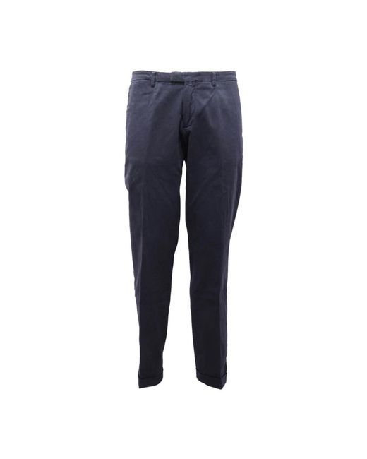 BRIGLIA Blue Slim-Fit Trousers for men