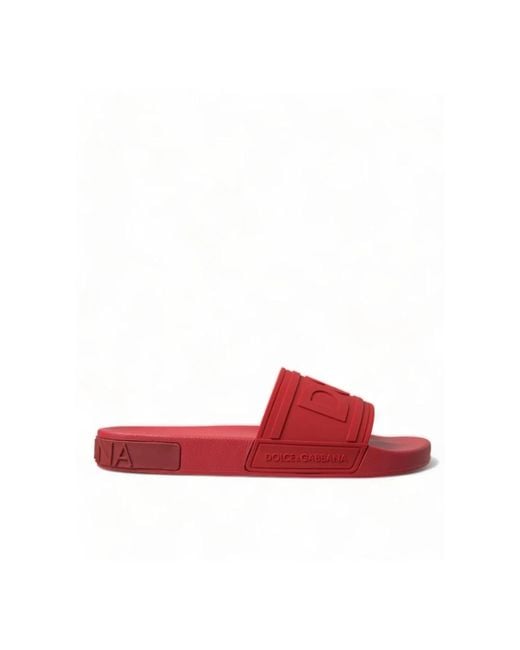 Dolce & Gabbana Red Sliders for men