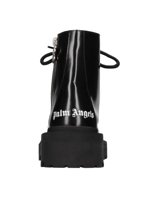 Palm Angels Black Lace-Up Boots