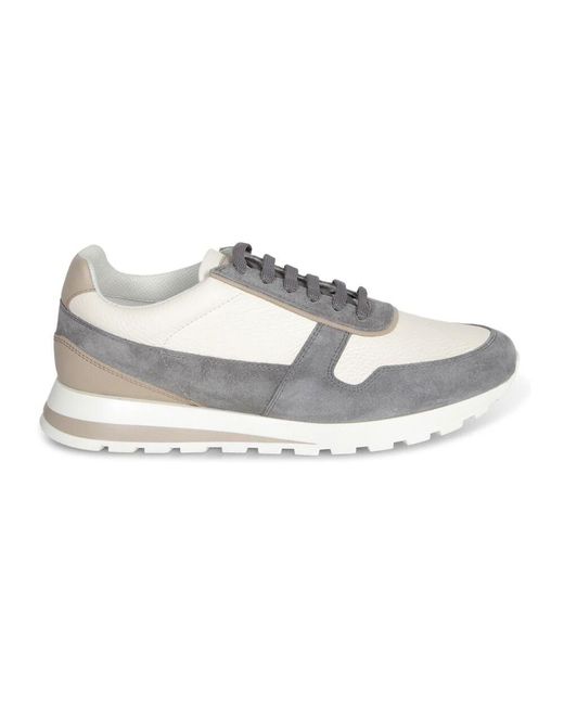 Brunello Cucinelli Weiße Ledersneaker Moderner Stil in Gray für Herren