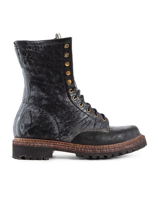 Visvim Schwarze Leder Schnürstiefel in Black für Herren