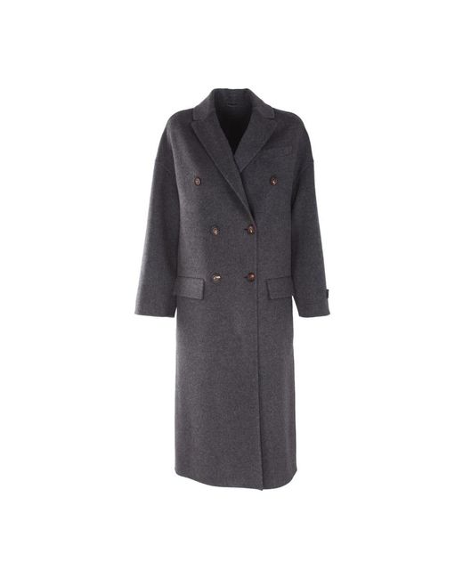 Brunello Cucinelli Gray Double-Breasted Coats