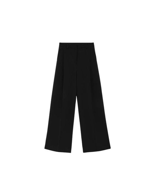Alpha Studio Black Wide Trousers