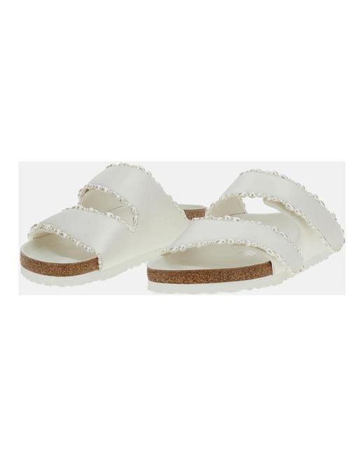 Birkenstock White Sliders