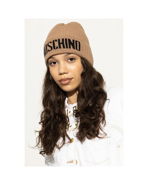 Moschino Brown Kappe Mit Logo