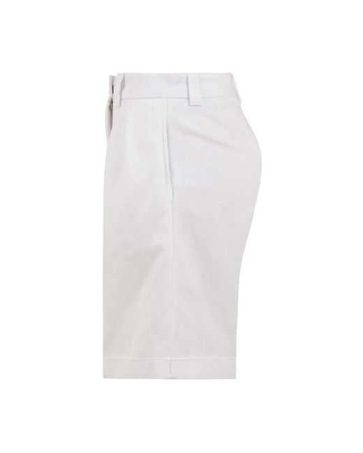 Aspesi Korte Broeken ,Wit ,Katoen Witte Katoen-Linnen Bermuda Shorts in het White