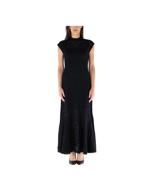Lanvin Midi A-Line Bodycon Jurk in het Black