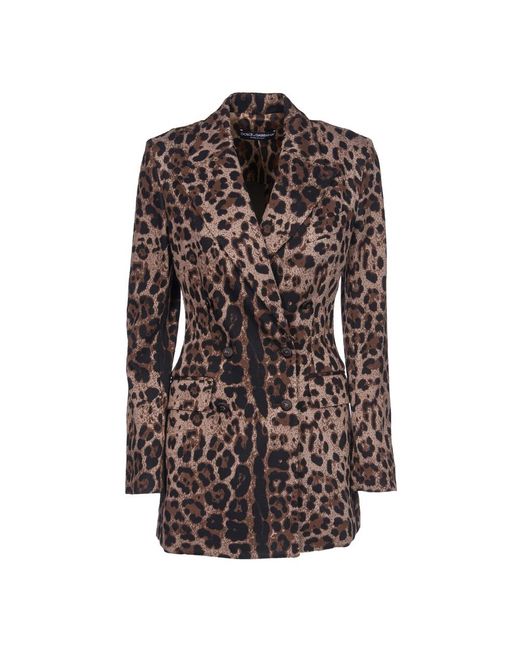 Dolce & Gabbana Brown Double-Breasted Coats