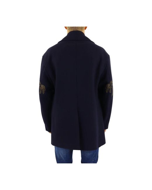 Palm Angels Blue Double-Breasted Coats for men