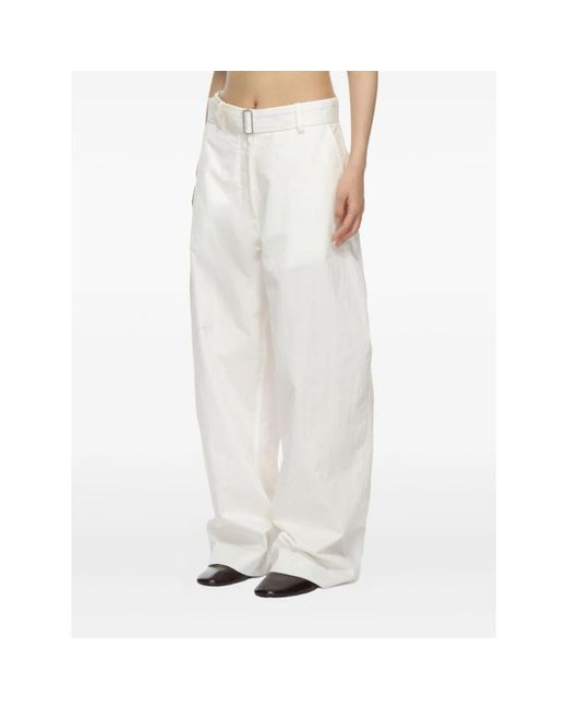 Studio Nicholson Broeken ,Wit ,Witte Broek Met Afneembare Tailleband in het White
