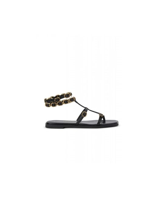 Kurt Geiger Black Regent Flat Gladiator