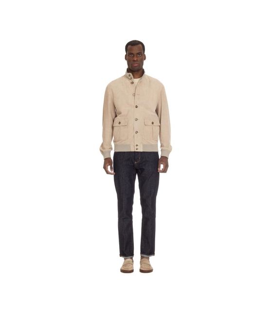 Valstar Jassen ,Leer Modello Iconico Jacket in het Natural voor heren