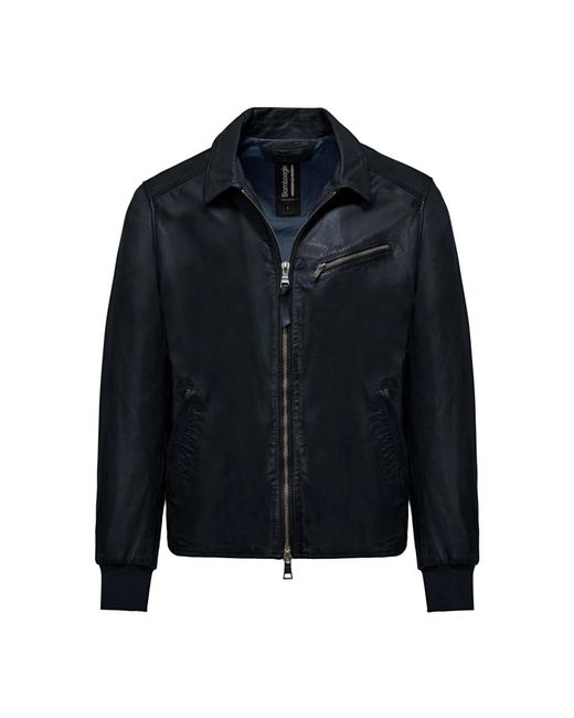 Leather Jackets di Bomboogie in Blue da Uomo
