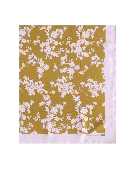 Elisabetta Franchi Metallic Blumiger Foulard Schal