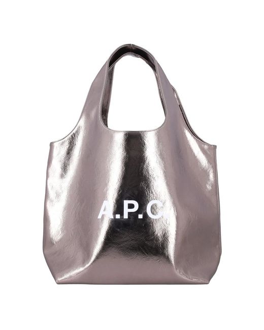 A.P.C. Purple Tasche Mit Metalleffekt Und Großen Griffen