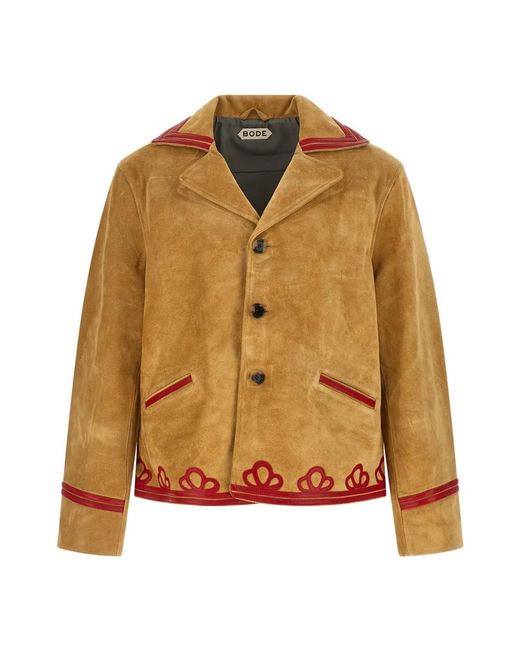 Bode Brown Leather Jackets for men
