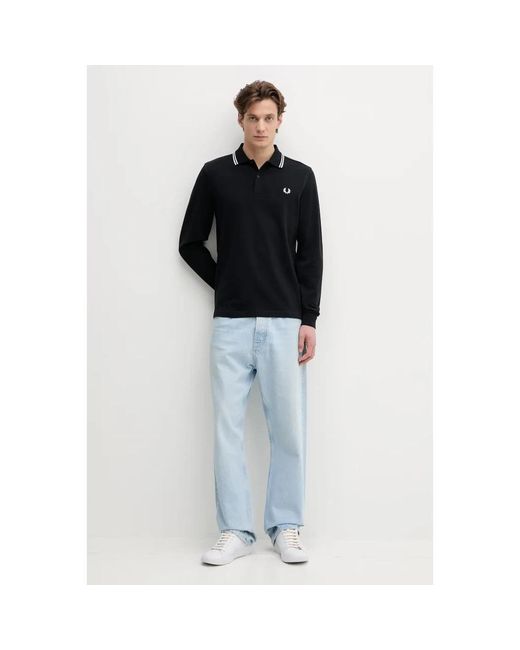 Fred Perry Long Sleeve Tops in het Black voor heren