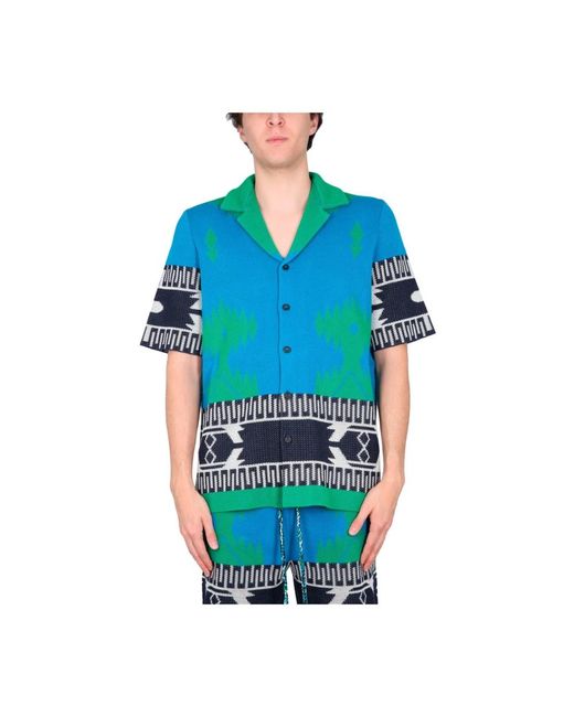 Alanui Bowling Collar Front Butt in het Blue voor heren