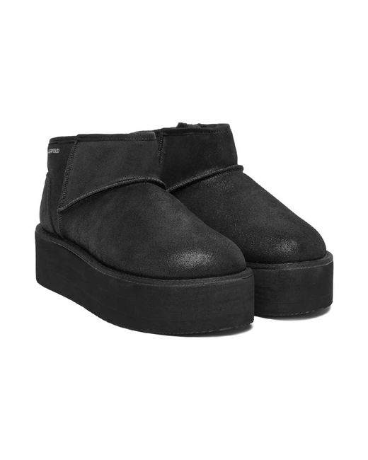 Karl Lagerfeld Black Winter Boots