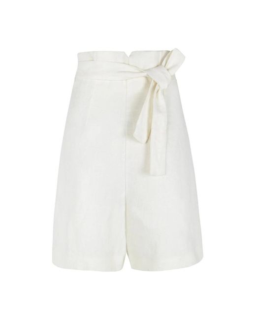 Cortana White Casual Shorts