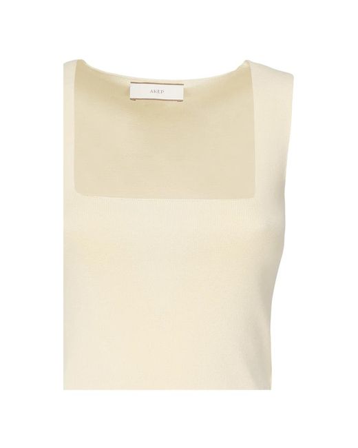 Akep Sleeveless Tops in het Natural