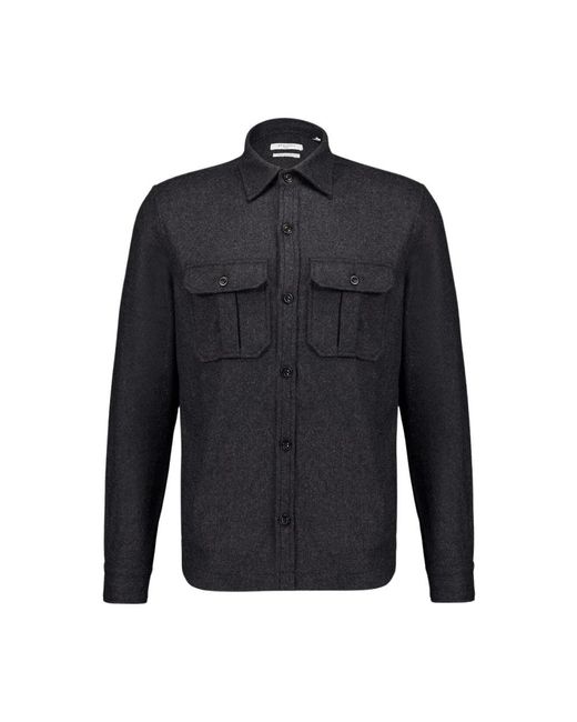 Boglioli Donkergrijze Wollen Overshirt in het Blue voor heren