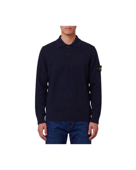 Stone Island Blue Round-Neck Knitwear for men