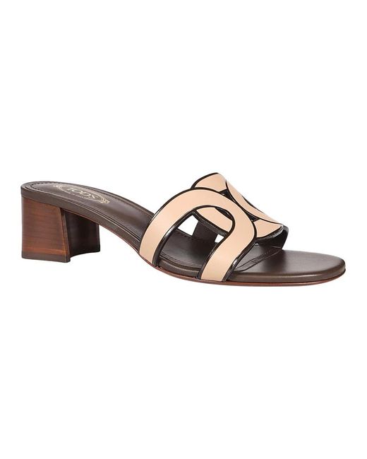 Tod's Brown Heeled Mules