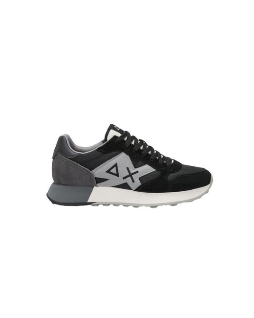 Sun 68 Sneakers Van Nylon En Suède Met Leren Details in het Black voor heren
